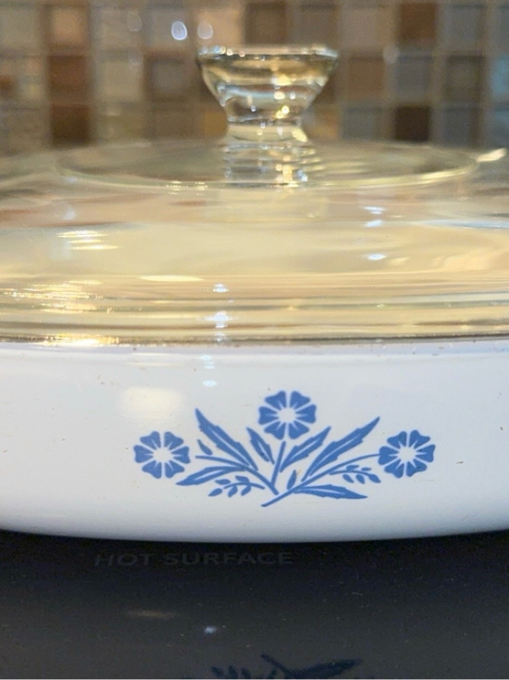 Vintage Corning ware blue cornflower P-7-B 7 inch casserole dish with lid